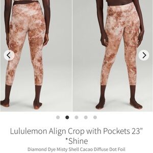 Lululemon Align Crop with Pockets 23 Diamond Dye Misty Shell Cacao Diffuse Foil
